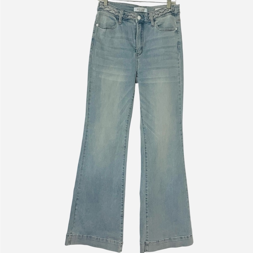 Judy Blue Light Wash Wide Leg Flare Jeans‎ Sz 7/28